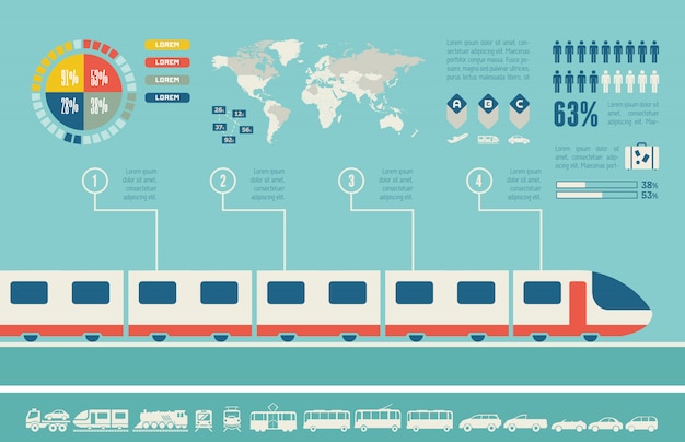 Transport Infographic Szablon.