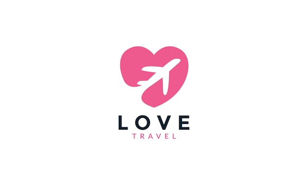 Transport Niebo Samolot Podróż Z Miłością Logo Wektor Ikona Ilustracja Projekt