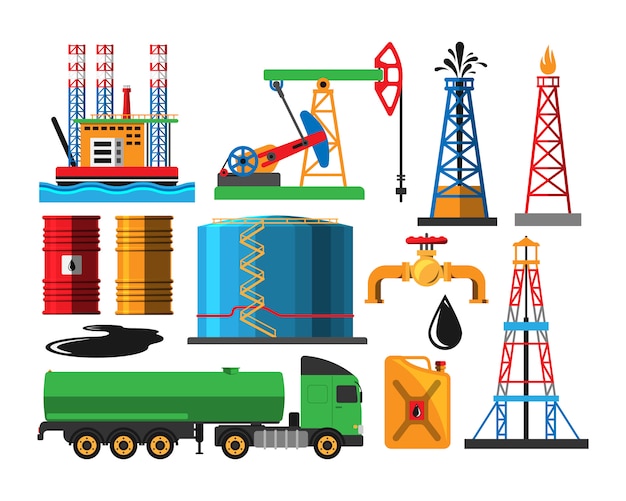 Plik wektorowy transport wydobycia ropy naftowej