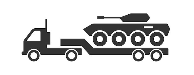 Transporter opancerzony na ciężarówce ikona ilustracja wektorowa