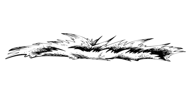 Plik wektorowy trawnik czarno-biały rysunek odręczny w technice graficznej wyizolowane obiekty wektorowe z kolekcji nautical graphics do dekoracji i projektowania