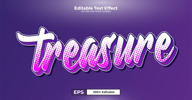 Treasure edytowalny efekt tekstowy w nowoczesnym stylu trendów