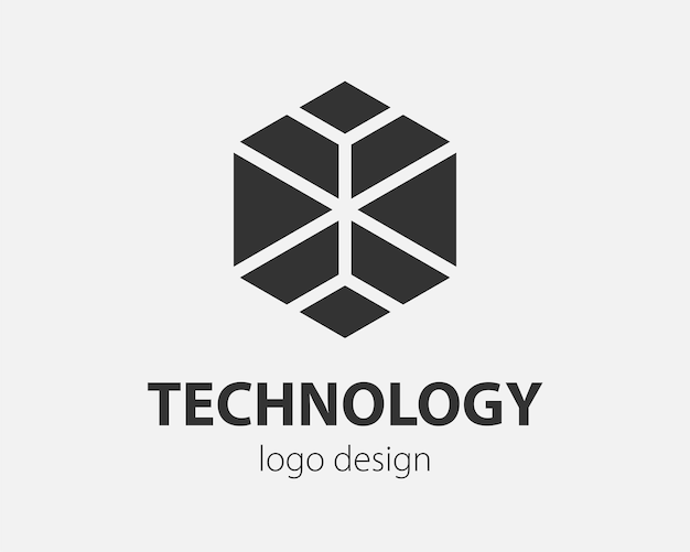 Trend logo wektor sześciokąt technika projektowania. Logotyp technologii dla inteligentnego systemu, aplikacji sieciowej, ikony krypto.