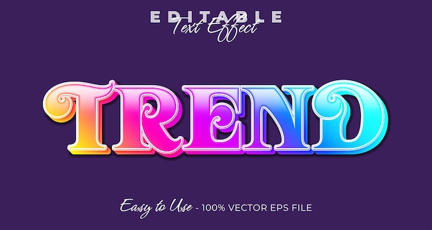 Trend typografia stylowy edytowalny efekt tekstu