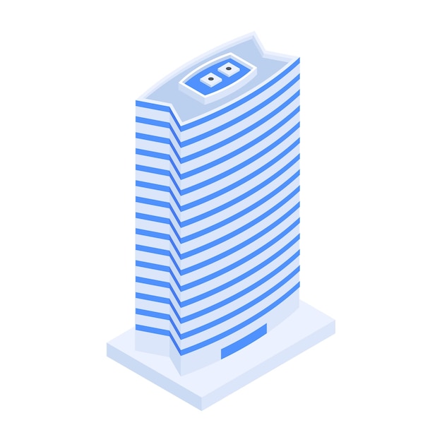 Trendy Pack Of Commercial Buildings Isometric Icons