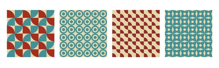 Trendy retro geometryczny zestaw wzorów w stylu lat sześćdziesiątych lat siedemdziesiątych nowoczesne abstrakcyjne tło