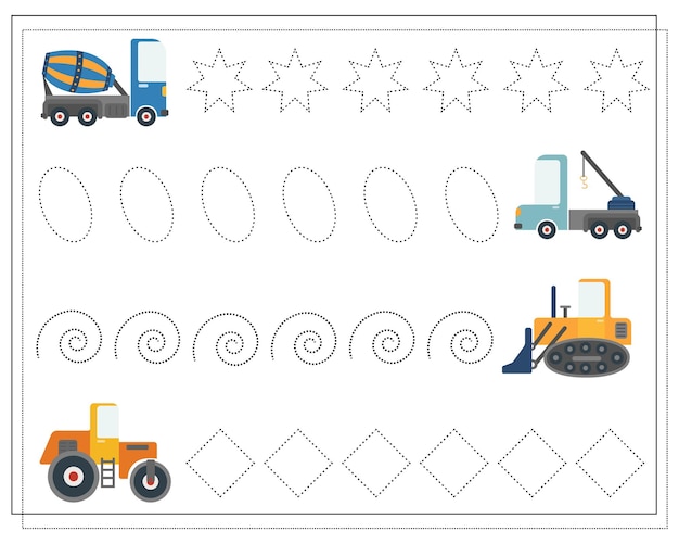Trening Pisma Ręcznego Gra Edukacyjna Dla Samochodów Z Kreskówek Dla Dzieci