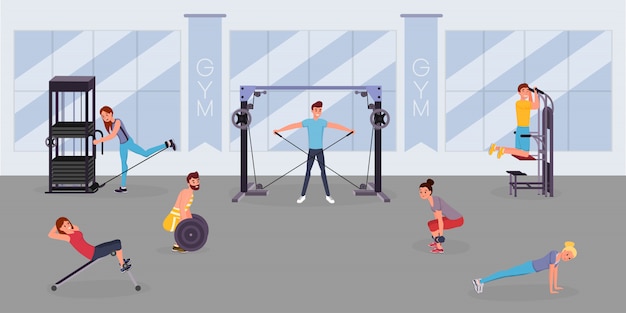 Trening w centrum fitness