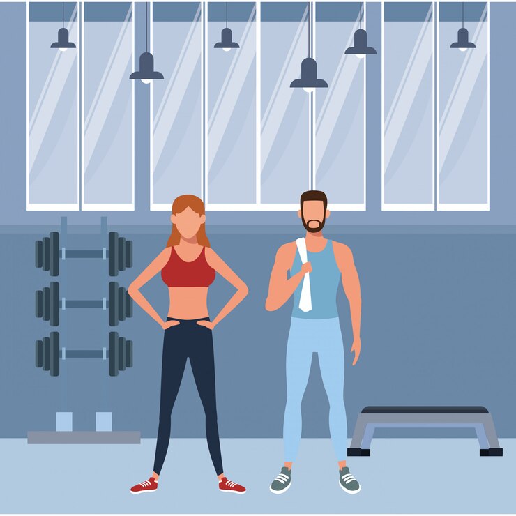Wektor treningi osób fitness
