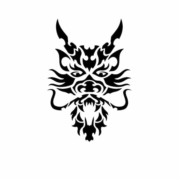 Plik wektorowy tribal dragon head logo tattoo design wzornik ilustracji wektorowych