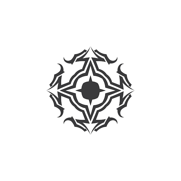 Tribal Klasyczny Czarny Etniczny Tatuaż Ikona Wektor Ilustracja Projekt Logo