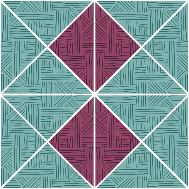 Tribal linie mozaika wzór Kreatywne paski vintage ornament Abstrakcyjne geometryczne płytki etniczne