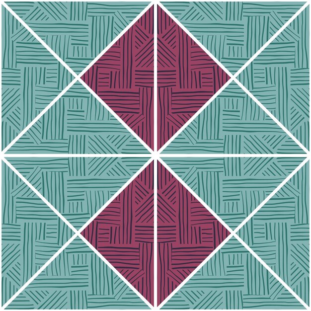 Tribal Linie Mozaika Wzór Kreatywne Paski Vintage Ornament Abstrakcyjne Geometryczne Płytki Etniczne