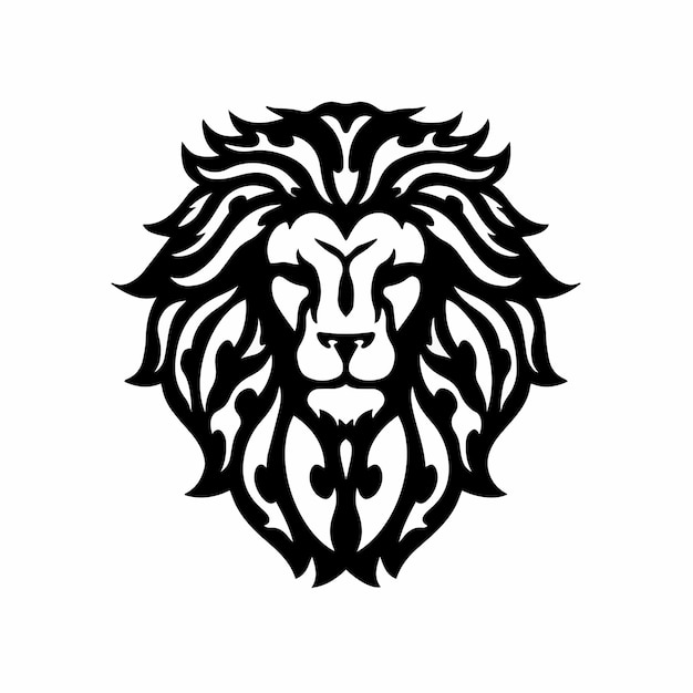 Tribal Lion Head Logo Tattoo Design Wzornik Ilustracji Wektorowych