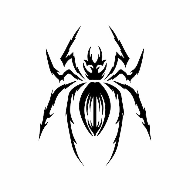 Tribal Spider Head Logo Tattoo Design Wzornik Ilustracji Wektorowych