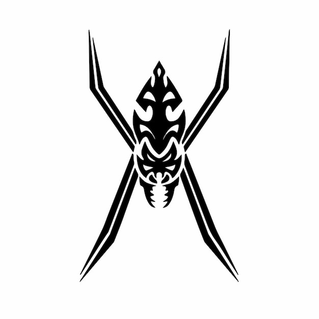 Tribal Spider Head Logo Tattoo Design Wzornik Ilustracji Wektorowych