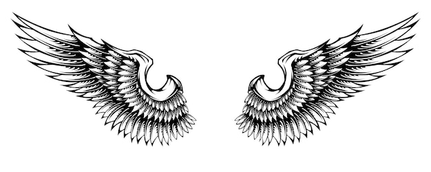 Tribal Tattoo Angel Wing Vector Design