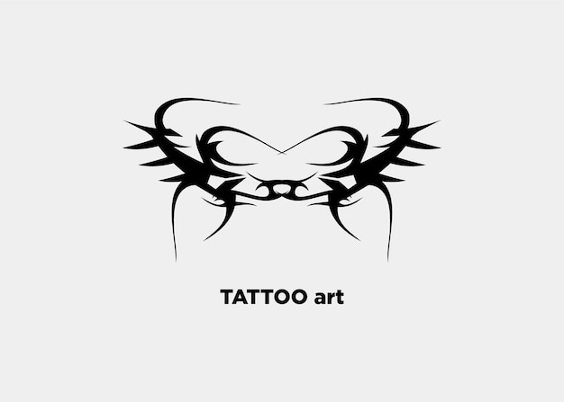 Tribal Tattoo Devil Róg. Motywacja Ilustracja