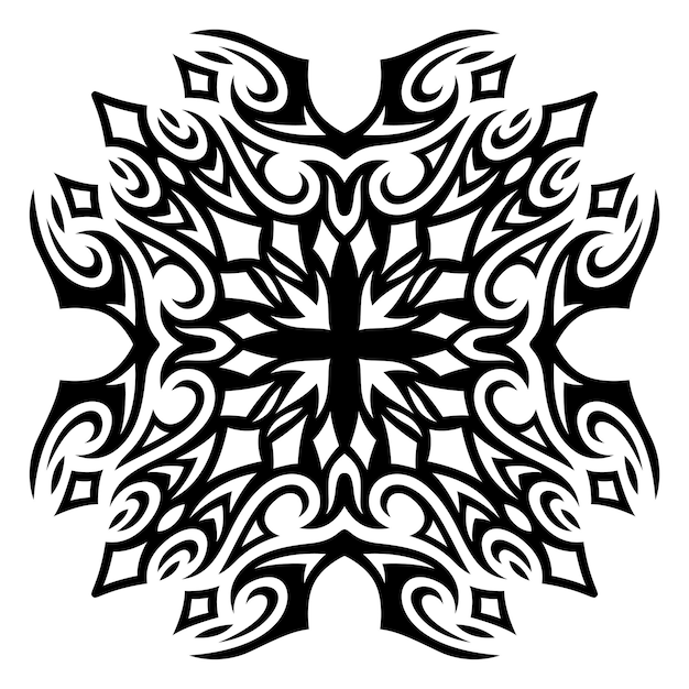 Tribal Tattoo Vector Art Z Czarnym Pojedynczym Wzorem