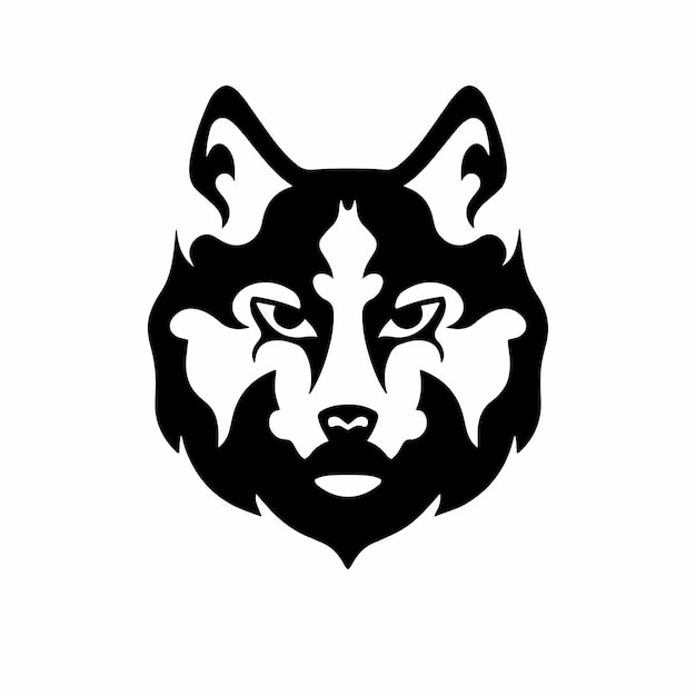 Tribal Wolf Head Logo Tattoo Design Wzornik Ilustracji Wektorowych