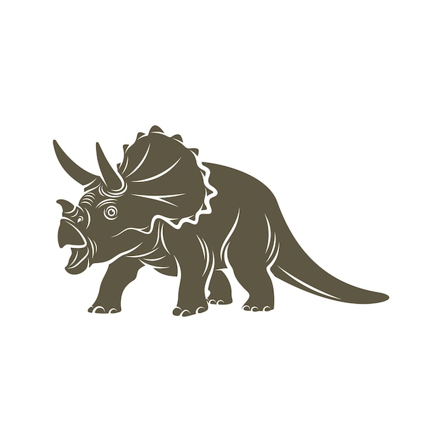 Triceratops Dinozaury Projektowanie Logo Wektor Ikona Symbol Szablon Ilustracja