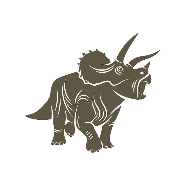 Triceratops Dinozaury Projektowanie Logo Wektor Ikona Symbol Szablon Ilustracja