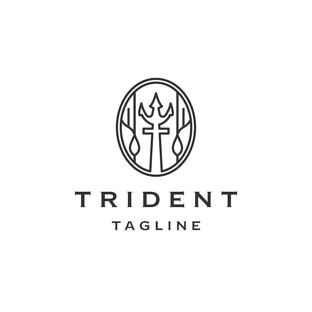 Plik wektorowy trident line logo ikona szablon projektu płaski wektor