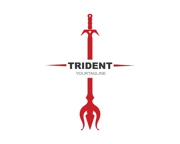 Trident Logo Szablon Wektor Ikona Ilustracja Projekt