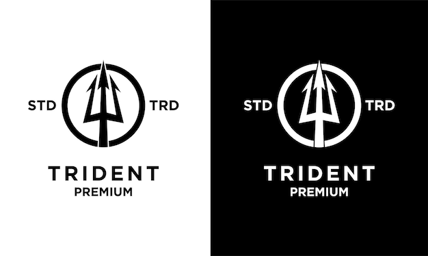 Trident Vintage Ilustracja Projektu Logo