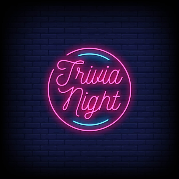 Trivia Night Neon Signs Style Text