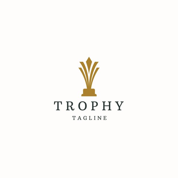 Trofeum Logo Ikona Projektowania Szablonu Płaskie Wektor Ilustracja