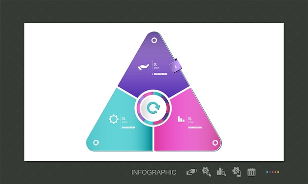 Trójkąt Trzy Obiekt Infografika Element Stockowa Ilustracja Kształt Trójkąta, Infografika, Ikony