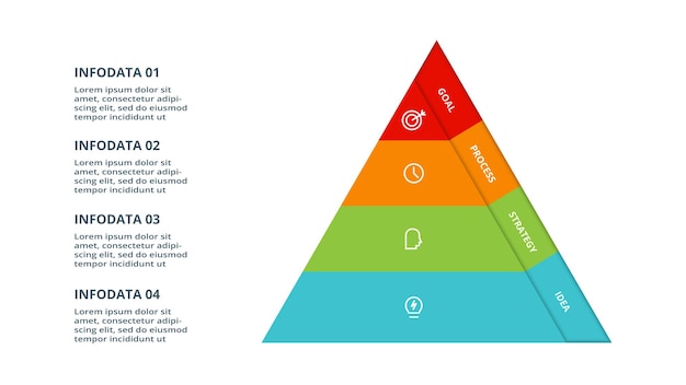 Trójkąt Z 4 Elementami Szablon Infografiki Do Internetowych Prezentacji Biznesowych Ilustracji Wektorowych Wizualizacja Danych Biznesowych