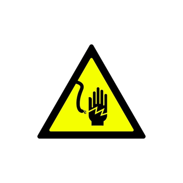 Plik wektorowy trójkąt żółty symbol ostrzegawczy elektryczności