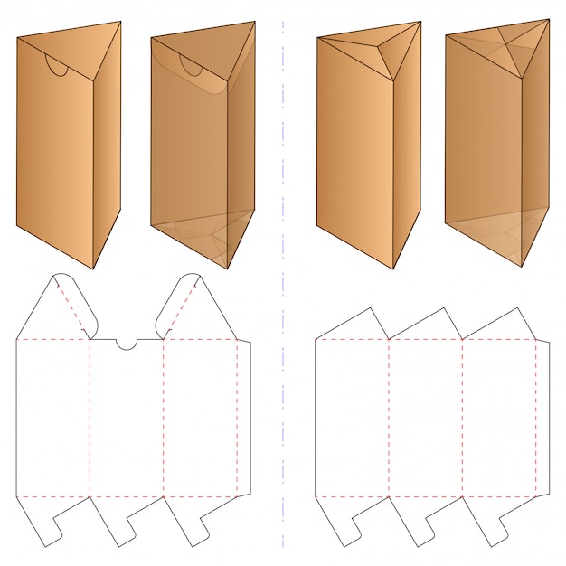 Trójkątne Opakowanie Opakowania Wycinany Szablon.
