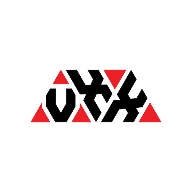 Plik wektorowy trójkątowy kształt logo vxx trójkątowy kształt logo monogram vxx trójnoktowy wektorowy szablon logo z czerwonym kolorem vxx trójkątne logo proste elegantne i luksusowe logo vxx