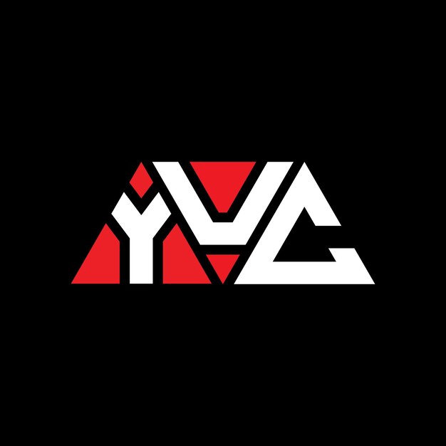 Plik wektorowy trójkątowy kształt logo yuc, wektorowy trójkąt yuc, wzór logo yuc z czerwonym kolorem yuc, logo trójkątne yuc, prosty, elegancki i luksusowy logo yuc