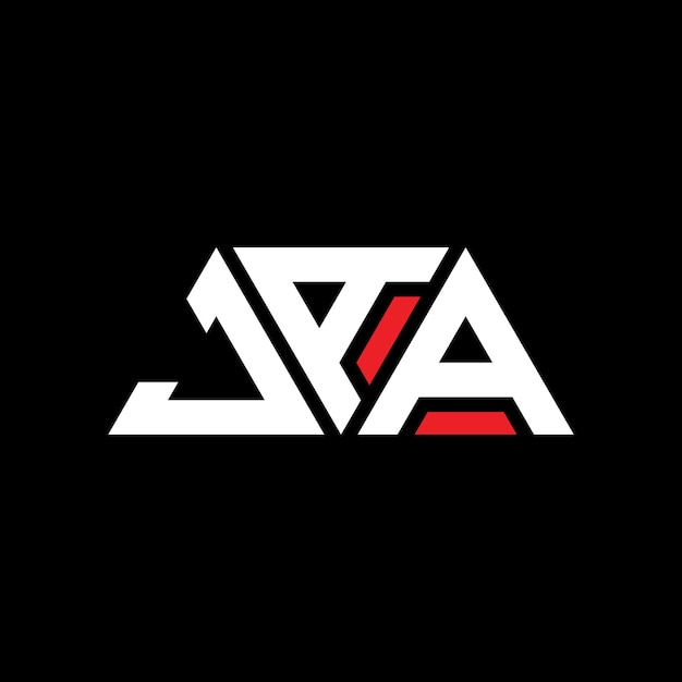Trójkątowy logo logo z kształtem trójkąta JAA trójkąt logo projektowanie monogram JAA trójnóg wektorowy logo szablon z czerwonym kolorem JAA logo trójkątowe Proste eleganckie i luksusowe Logo JAA