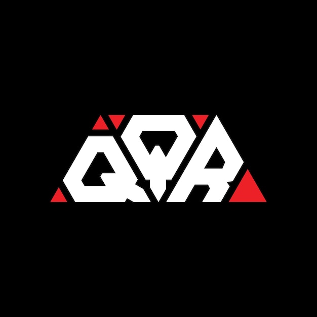 Plik wektorowy trójkątowy logo logo z kształtem trójkąta qqr trójkątny logo z monogramem qqr trzykątny wektorowy logo szablon z czerwonym kolorem qqr triangulowy logo proste eleganckie i luksusowe logo qqr