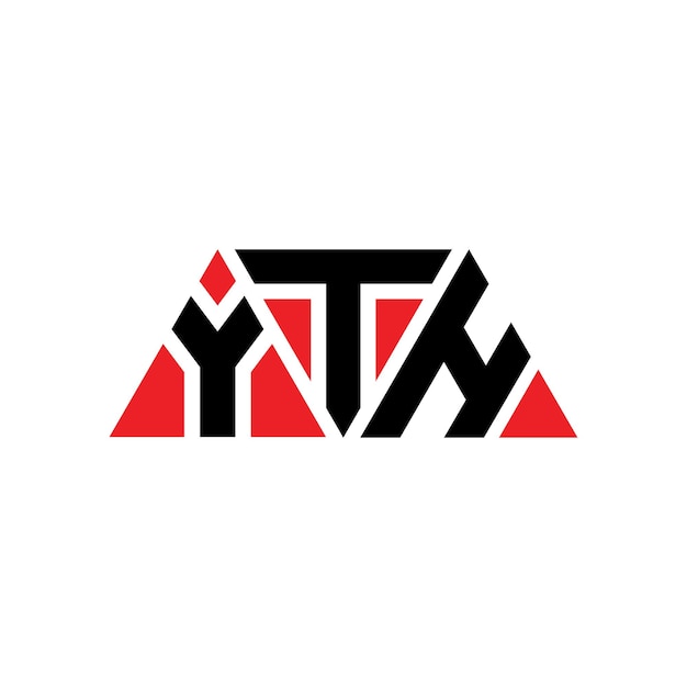 Plik wektorowy trójkątowy logo logo z kształtem trójkąta yth trójkąt logo projektowanie monogram yth trójek wektorowy logo szablon z czerwonym kolorem yth logo trójkątowe proste eleganckie i luksusowe logo yth