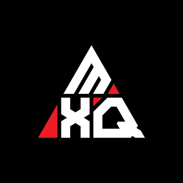 Plik wektorowy trójkątowy logo z kształtem trójkąta mxq trójkątny logo z monogramem mxq wektorowy logo z czerwonym kolorem mxq logo trójkątne logo proste eleganckie i luksusowe