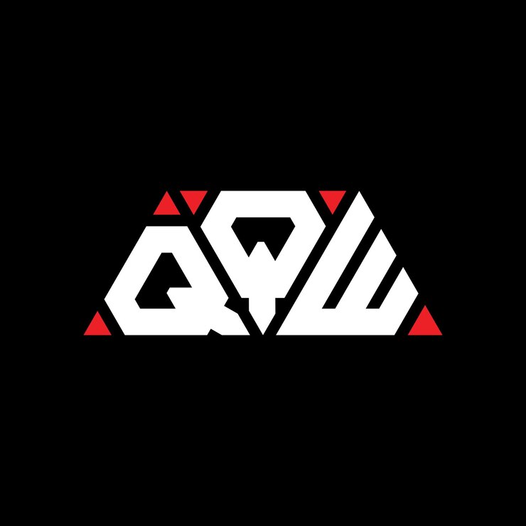 Wektor trójkątowy logo z kształtem trójkąta qqw trójkątny logo z monogramem qqw wektorowy logo z koloru czerwonego qqw trzykątne logo proste eleganckie i luksusowe logo qqw