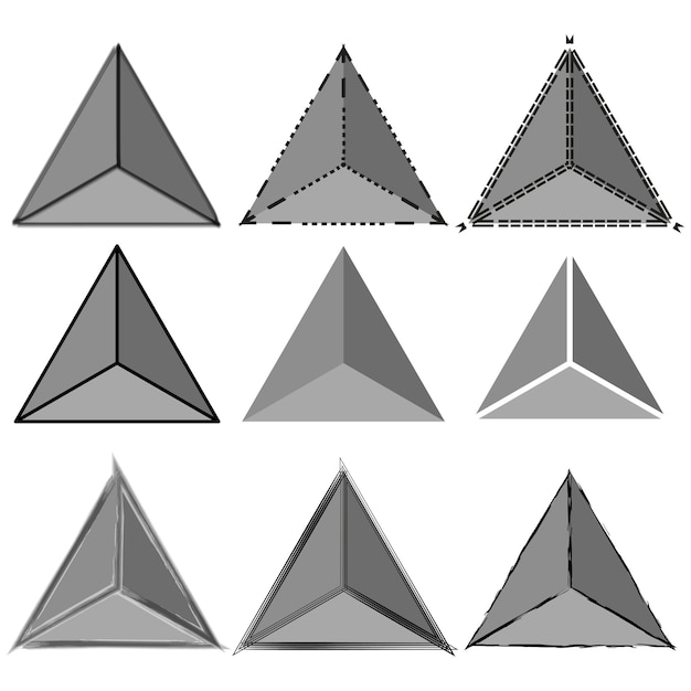 Trójkąty Wolumetryczne W Stylu Hipster Diamentowy Kształt Trójkąta Kształt Geometryczny Ilustracja Wektora