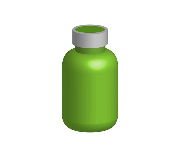 Trójwymiarowa butelka zielonego soku