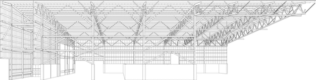 Plik wektorowy trójwymiarowa ilustracja struktury budynku