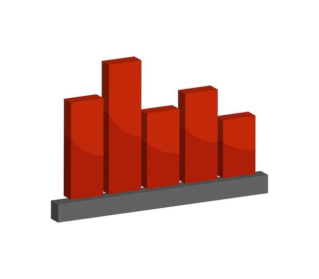 Plik wektorowy trójwymiarowy wykres słupkowy