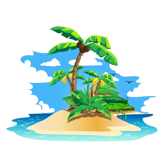 Tropikalna Wyspa Z Palmami