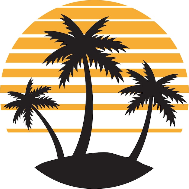 Plik wektorowy tropikalna wyspa z trzema palmami
