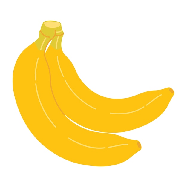 Tropikalne owoce bananowe ręcznie narysowane kreskówkowe bananowe ikony
