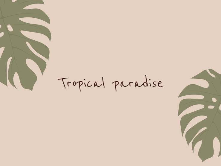 Wektor tropikalne tło z liściem monstera pastel abstrakcyjny projekt z roślinami lato ilustracja wektorowa z tekstem tropical paradise